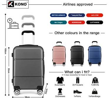 Produktbild Kono Koffer Handgepäck Reisekoffer K1995 GY 20