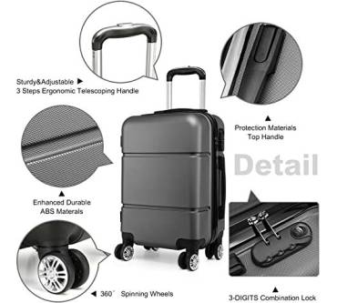 Produktbild Kono Koffer Handgepäck Reisekoffer K1995 GY 20