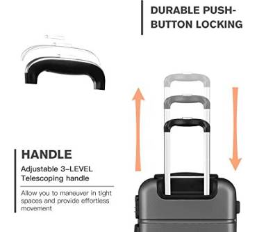 Produktbild Kono Koffer Handgepäck Reisekoffer K1995 GY 20