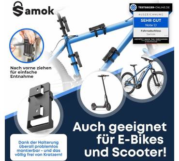 Produktbild Samok Fahrrad-Faltschloss 63cm inkl. Halterung