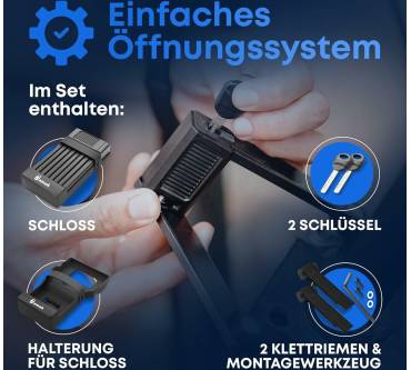 Produktbild Samok Fahrrad-Faltschloss 63cm inkl. Halterung