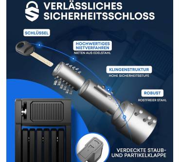Produktbild Samok Fahrrad-Faltschloss 63cm inkl. Halterung