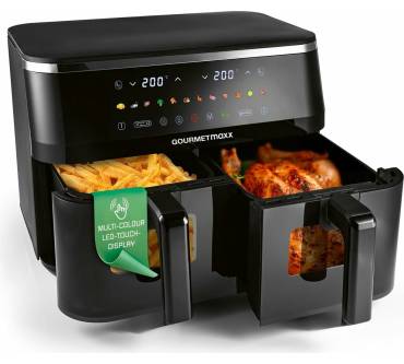 Produktbild Gourmetmaxx Doppelkammer Heißluftfritteuse 2x 4,5 L