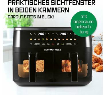 Produktbild Gourmetmaxx Doppelkammer Heißluftfritteuse 2x 4,5 L