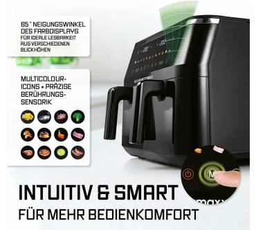 Produktbild Gourmetmaxx Doppelkammer Heißluftfritteuse 2x 4,5 L