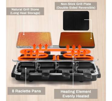 Produktbild HengBO 3-in-1 Raclette Grill 8 Personen