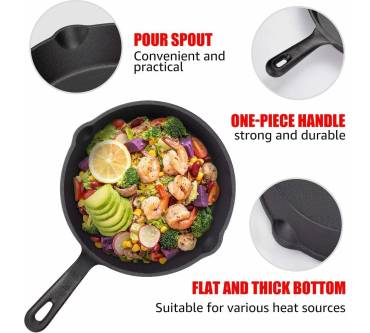 Produktbild Overmont Vorgebrannte Gusseisen-Topfpfanne