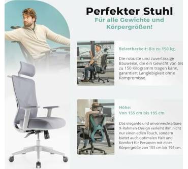 Produktbild Ella Health BV Motion Mesh Ergonomischer Bürostuhl