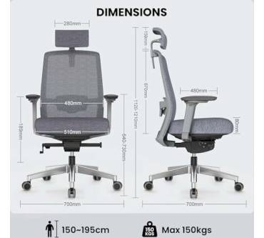 Produktbild Duwinson Ergonomischer Bürostuhl DWS-UE-GAHS