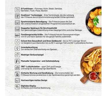 Produktbild Lauben DualZone Heißluftfritteuse 8000BC