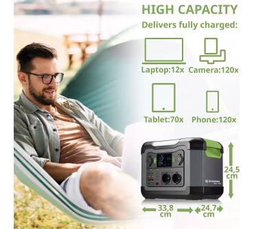 Produktbild Bresser Set Mobile Power-Station 1.200 W + Solar-Ladegerät 120 W