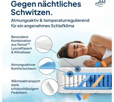 Produktbild AM-Qualitätsmatratzen Deluxe Taschenfederkernmatratze