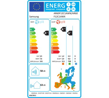 Produktbild Samsung Wind-Free Comfort (AR60F12C1AWN/AR60F12C1AWX)