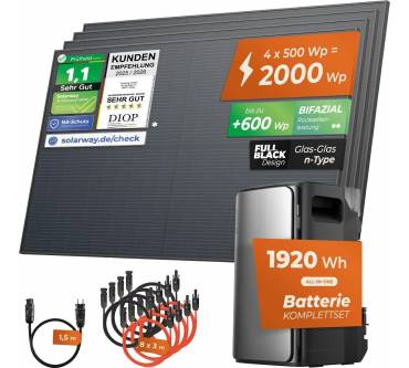Produktbild Solarway Balkonkraftwerk 2000 Watt Ultra + EcoFlow Stream Ultra 1920 Wh