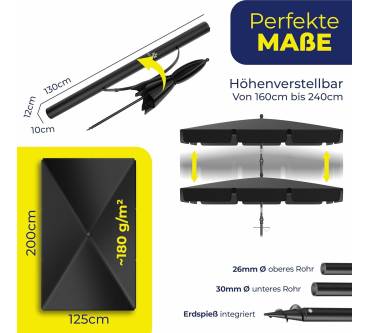Produktbild Kesser Sonnenschirm Rechteckig 200x125cm