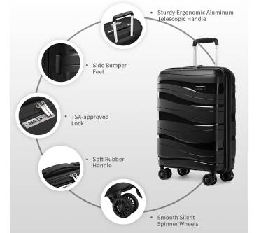 Produktbild Kono Koffer Gepäckset 2-teilig Handgepäck Koffer Trolley 56cm + Kosmetikkoffer