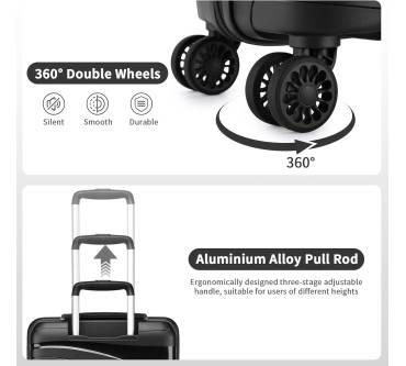 Produktbild Kono Koffer Gepäckset 2-teilig Handgepäck Koffer Trolley 56cm + Kosmetikkoffer