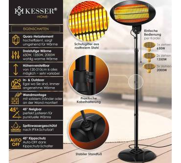 Produktbild Kesser Heizstrahler 2000 Watt