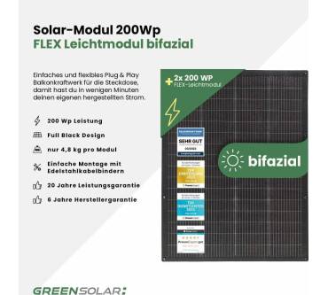 Produktbild Green Solar Balkonkraftwerk Flex 800/800 bifazial