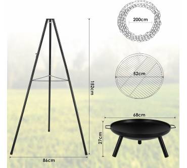 Produktbild TLSUNNY Schwenkgrill mit Feuerschale