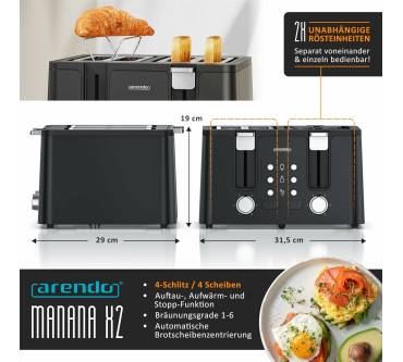 Produktbild Arendo Manana Toaster X2