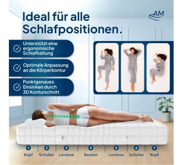 Produktbild AM-Qualitätsmatratzen 3D Deluxe Taschenfederkernmatratze
