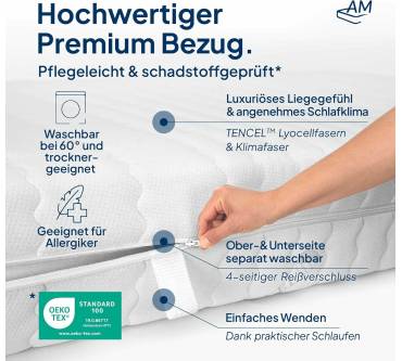 Produktbild AM-Qualitätsmatratzen 3D Deluxe Taschenfederkernmatratze
