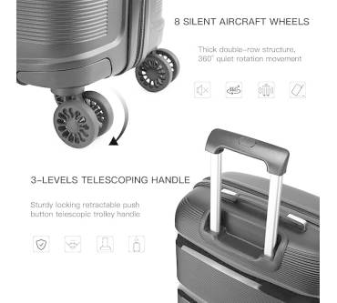 Produktbild Kono Koffer Trolley Reisekoffer mit TSA Schloss (M)