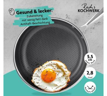 Produktbild Rach's Kochwerk Edelstahlpfanne mit Wabenstruktur