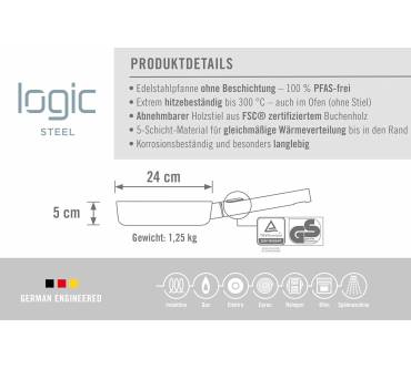 Produktbild Woll Logic Steel Flachpfanne