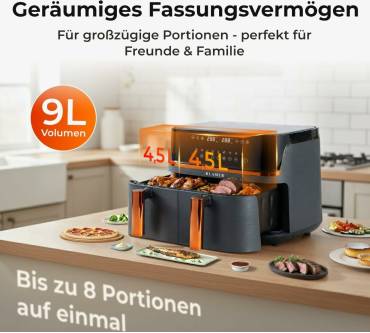 Produktbild Klamer Heißluftfritteuse Duo 9 L