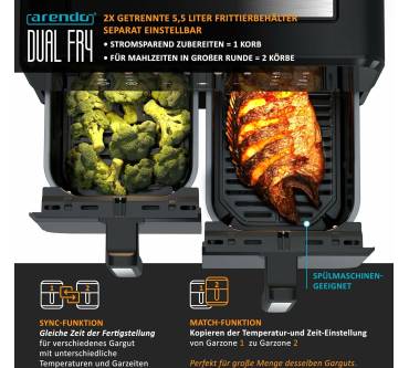 Produktbild Arendo 11L Dual Airfryer