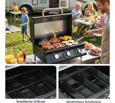 Produktbild TLSUNNY 3 Brenner Kompakt-Gasgrill