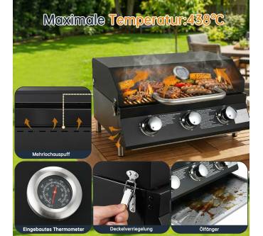 Produktbild TLSUNNY 3 Brenner Kompakt-Gasgrill