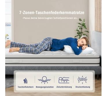 Produktbild Vesgantti 7-Zonen-Tonnen-Taschenfederkern-Matratze