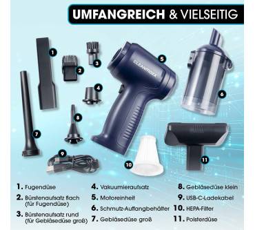 Produktbild Clean Maxx 2in1 Akku Handstaubsauger (16535)