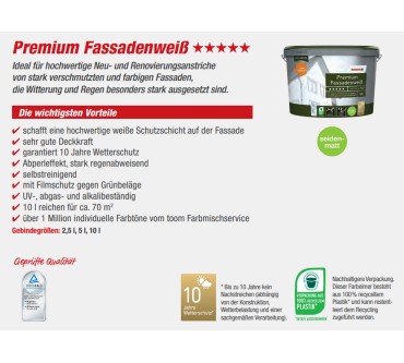 Produktbild Toom Baumarkt Premium-Fassadenweiß (10 L)