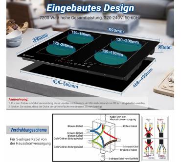 Produktbild amzchef Induktionskochfeld (7200 W)