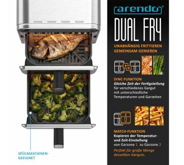Produktbild Arendo 11L Vertical Duo Zone Airfryer