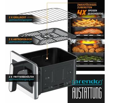 Produktbild Arendo 11L Vertical Duo Zone Airfryer