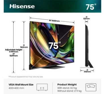 Produktbild Hisense 75UR8S