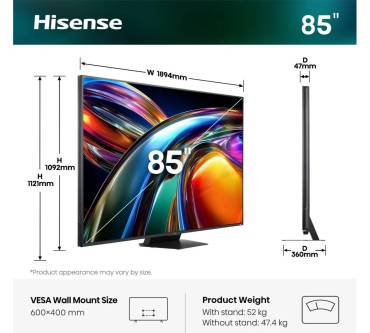 Produktbild Hisense 85UR9DS