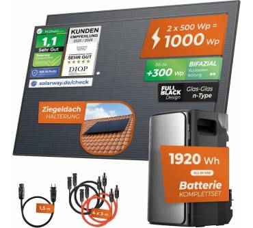 Produktbild Solarway Balkonkraftwerk 1000W/800W mit 1,9 kWh Speicher EcoFlow Stream Max