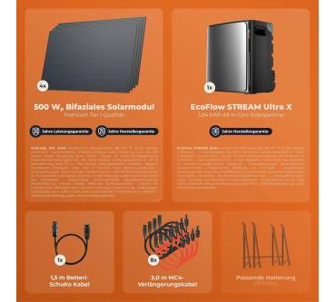 Produktbild Solarway Balkonkraftwerk 2000W/800W mit 3,8 kWh EcoFlow STREAM Ultra X Speicher
