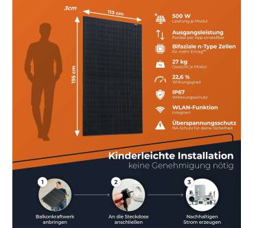 Produktbild Solarway Balkonkraftwerk 2000W mit 2000W Wechselrichter Komplettset