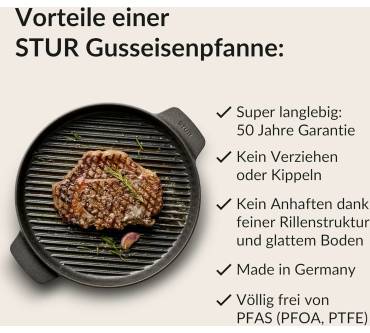 Produktbild Stur Gusseisen Grillpfanne Induktion