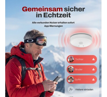 Produktbild Alpenluft Rauchmelder funkvernetzt - mit Smartphone App