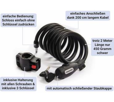 Produktbild Kohlburg Kabelschloss mit Zuklick-Mechanismus Paris