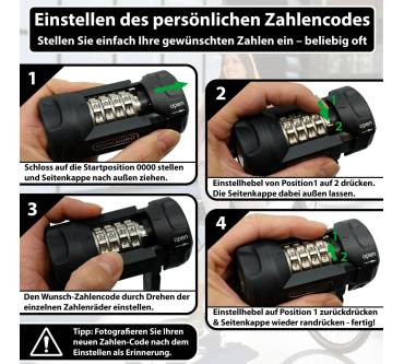 Produktbild Kohlburg Premium Sicherheits-Faltschloss Florenz (Nummern)