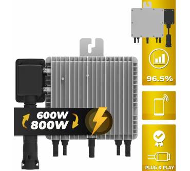 Produktbild Sunniva 1000W Balkonkraftwerk mit Deye 800W Wechselrichter, 2x 500W Glas Solarmodule, komplett